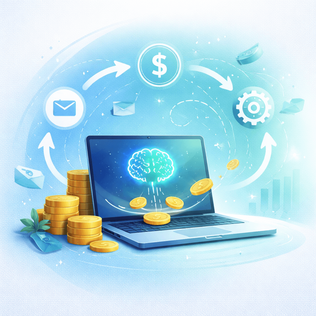 Editorial cover for building a passive income system with AI